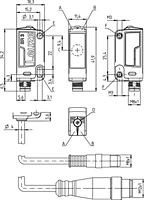 Leuze, SET PRK3C.A3/4T-200-M12+BTU200MVKT, 50155517, Polarized retro-reflective photoelectric sensor set