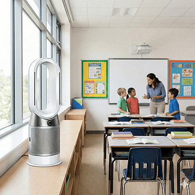 Front view of the Dyson HP-10 1st Generation 3-in-1 purifier, heater, and fan.