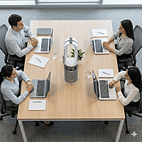 Dyson HP-10 1st Gen Hot and Cold air system standing on a floor in a living room.