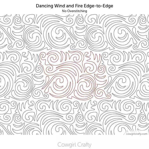 Dancing Wind and Fire Edge-to-Edge | Longarm Digital Quilting Pattern