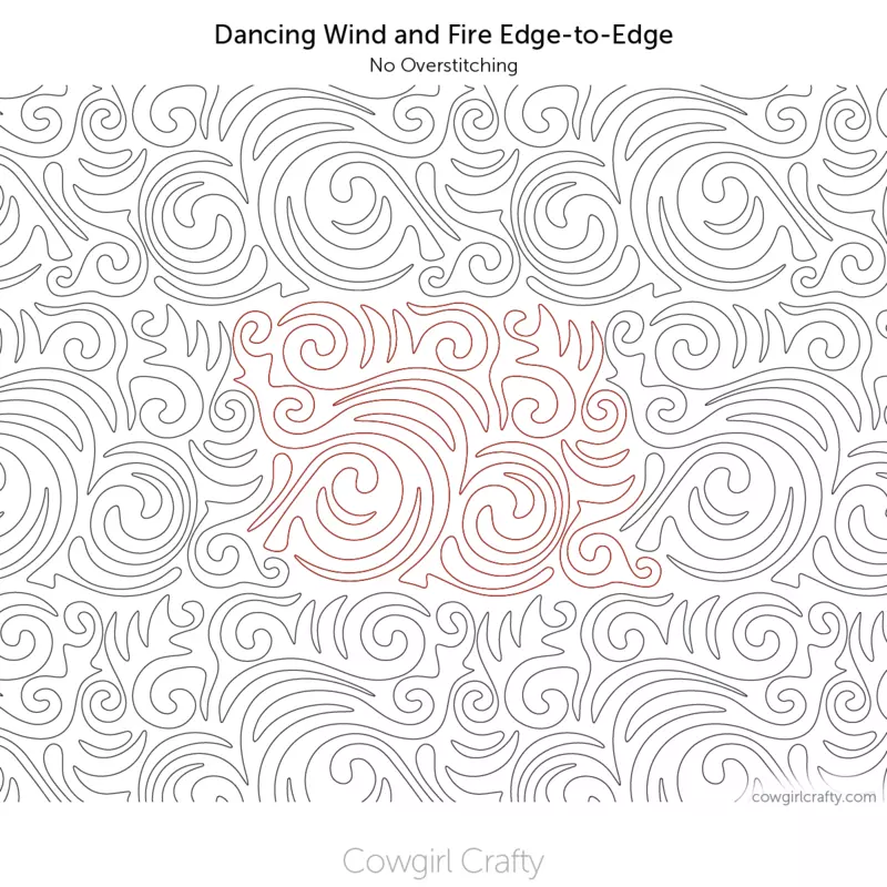 Dancing Wind and Fire Edge-to-Edge | Longarm Digital Quilting Pattern