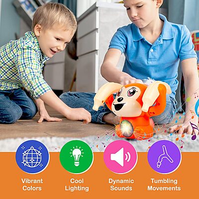 Battery Operated Voice Control Monkey Toy with Musical, Dancing, Spinning, Rolling Features