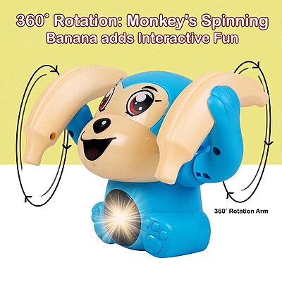 Battery Operated Voice Control Monkey Toy with Musical, Dancing, Spinning, Rolling Features
