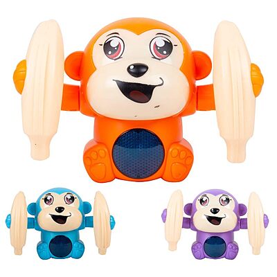 Battery Operated Voice Control Monkey Toy with Musical, Dancing, Spinning, Rolling Features