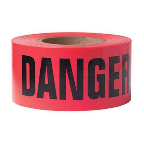 Red danger tape, 2 mil, 3"X1000'