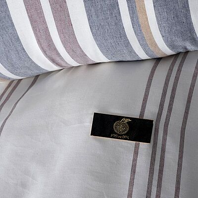 White Bedding Set with Darker Lines - Queen
