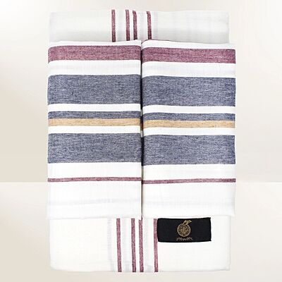 White Bedding Set with Darker Lines - King