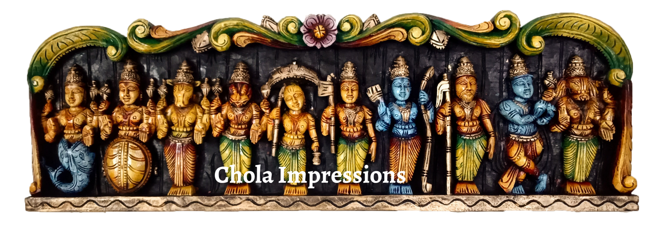 Dasavatharam Wooden Panel - Wall Mount