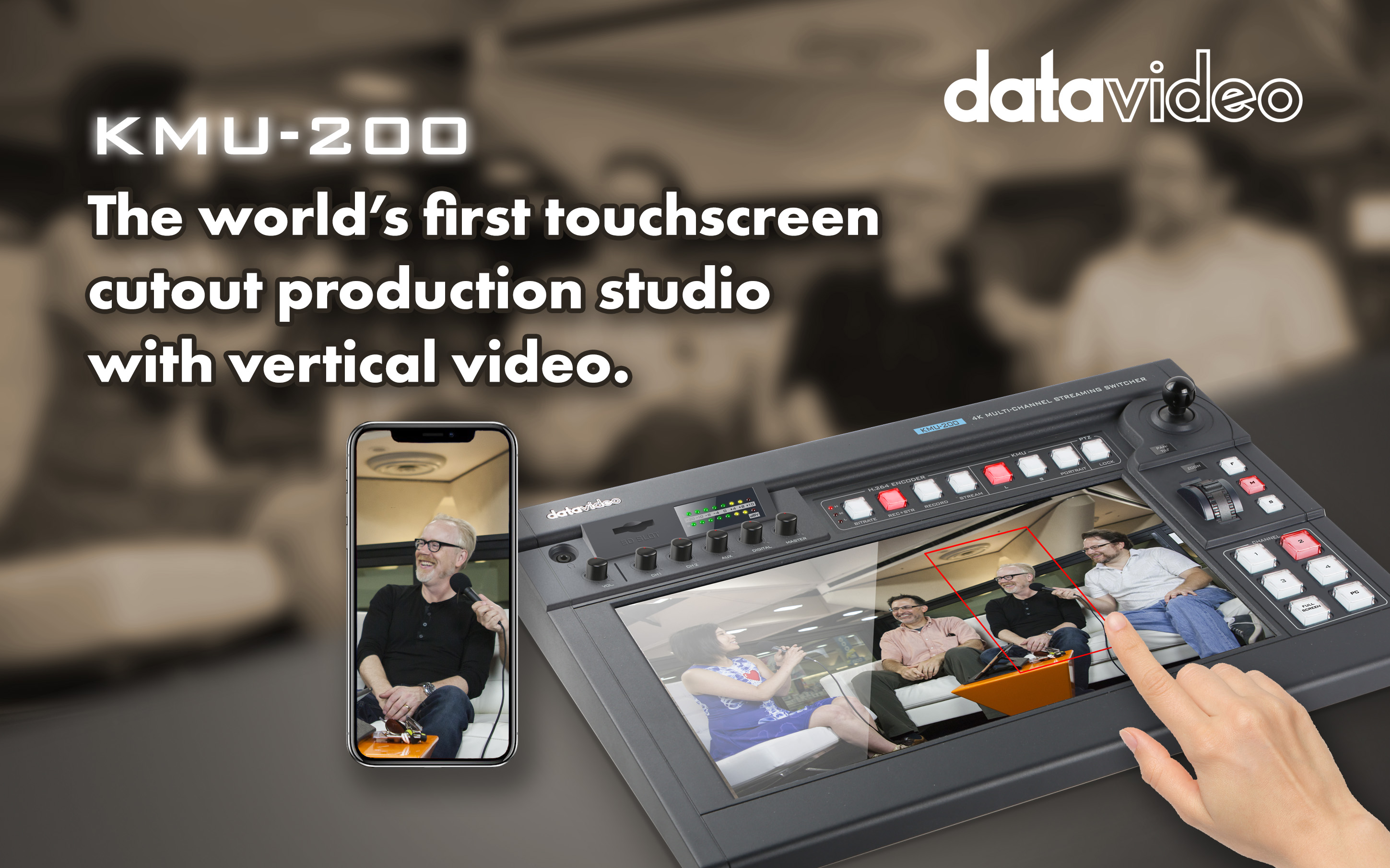 DATAVIDEO KMU-200 - 4K Multi-Channel Touch Screen Region of Interest Switcher