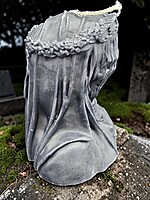 Handmade Death Veiled Lady Candle- Black, Unscented