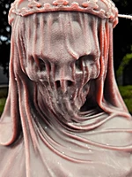 Handmade Death Veiled Lady Candle-Burgundy, Black Cherry Merlot Scented