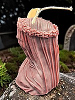 Handmade Death Veiled Lady Candle-Burgundy, Black Cherry Merlot Scented