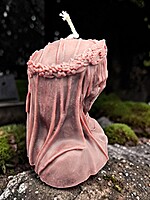 Handmade Death Veiled Lady Candle-Burgundy, Black Cherry Merlot Scented