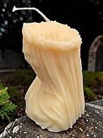 Handmade Death Veiled Lady Candle- White, Unscented