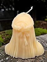 Handmade Death Veiled Lady Candle- White, Unscented