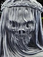 Handmade Death Veiled Lady Candle- Black, Unscented