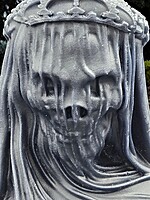 Handmade Death Veiled Lady Candle- Black, Unscented