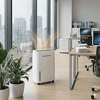 Side profile of the compact White Westinghouse AWHD20L dehumidifier.