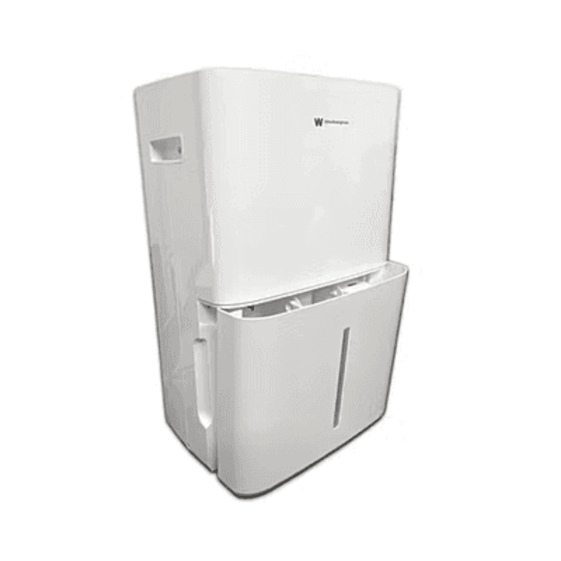 Compact White Westinghouse AWHD306L dehumidifier with 30 liters daily extraction capacity.