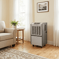Energy-efficient 60 liter industrial dehumidifier WDE603P for humidity regulation in large areas.