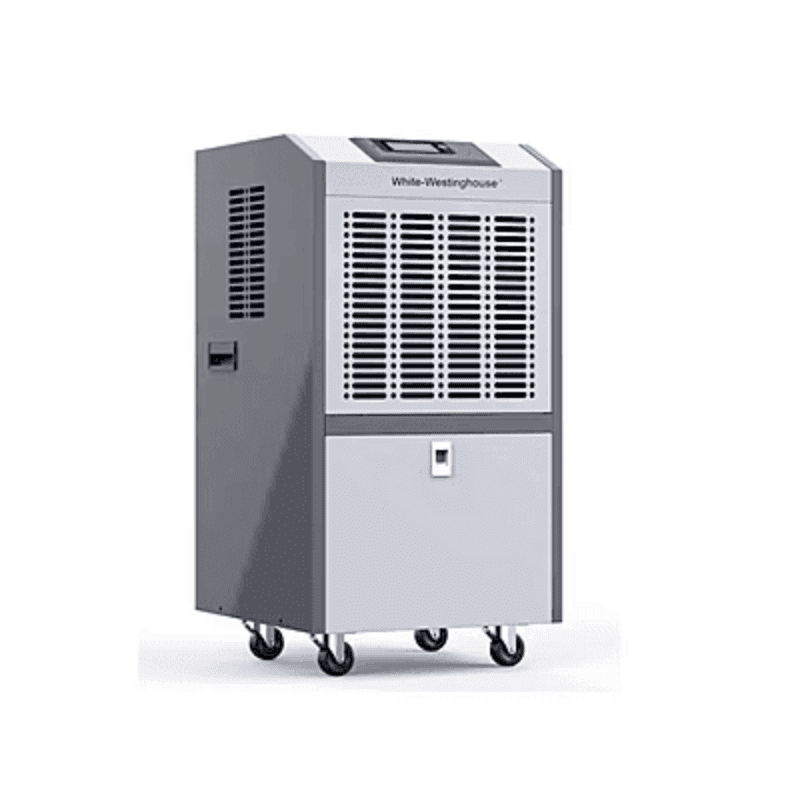White Westinghouse 60 liter professional grade dehumidifier WDE603P with built-in pump and wheels.