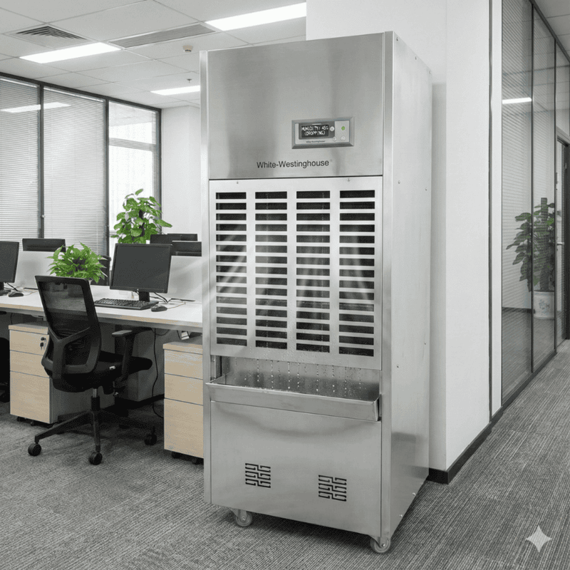 168-liter capacity White Westinghouse WDE168S moisture remover for warehouses.