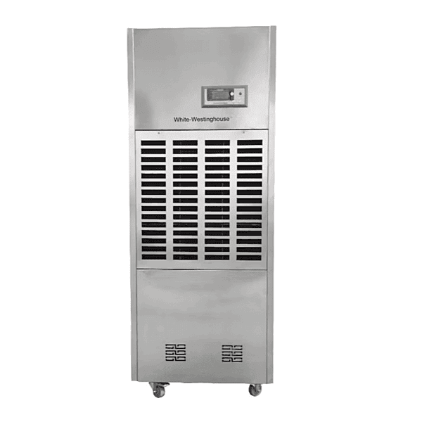 Front view of White Westinghouse WDE168S 168-liter industrial dehumidifier machine.