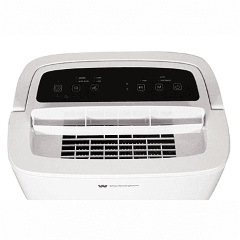 Close-up of the LED display and humidity settings on the White Westinghouse WDE602.
