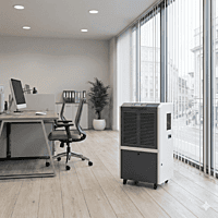 Side angle of White Westinghouse 60 liter industrial dehumidifier unit