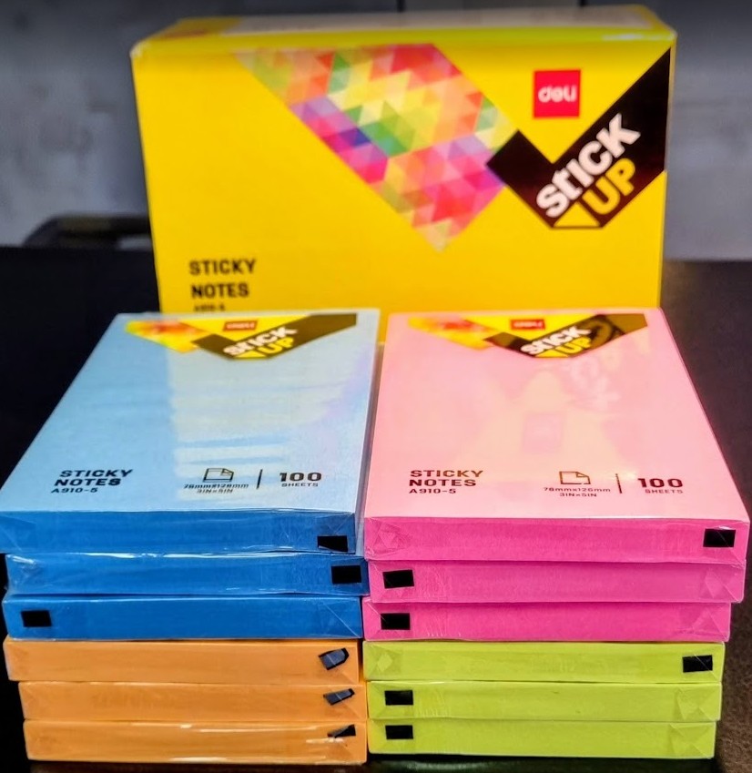 DELI A910-5 STICKUP NOTES 5×3 NEON ASST 100s