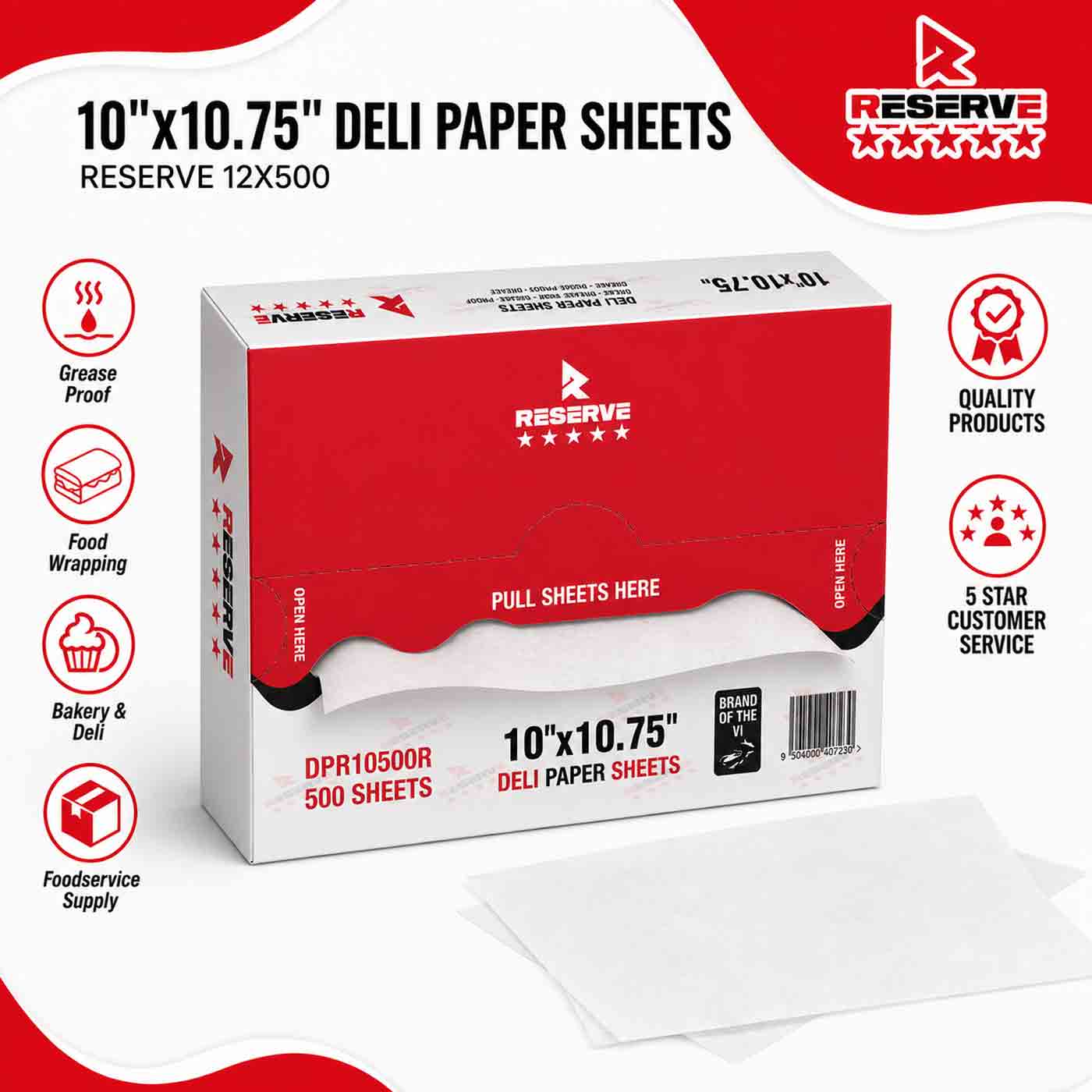 Deli Paper RESERVE 10x10.75 12/500