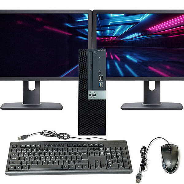 Desktop PC & 2 Monitors -High Performance - Upgraded