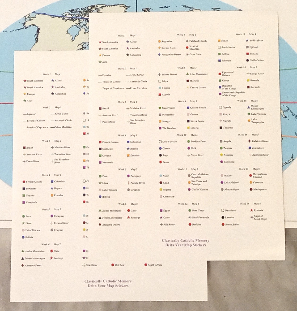 Memory Work ~ SR Cycle 3 & CCM Delta Map Sticker Sheets (pack of 2)