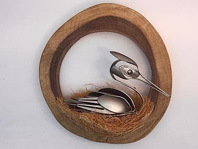 Metal Bird Sculpture Circular