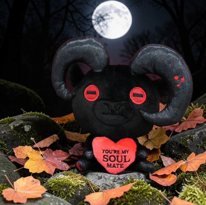 Plush "You're My Soulmate" Devil Goat