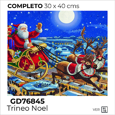 Kit Dibujo Diamante GD76845 Trineo Noel Unidad