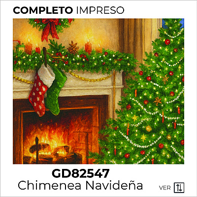 Kit Dibujo Diamante GD82547 Chimenea Navidad Unidad