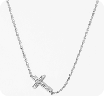 Diamonds Cross Silver