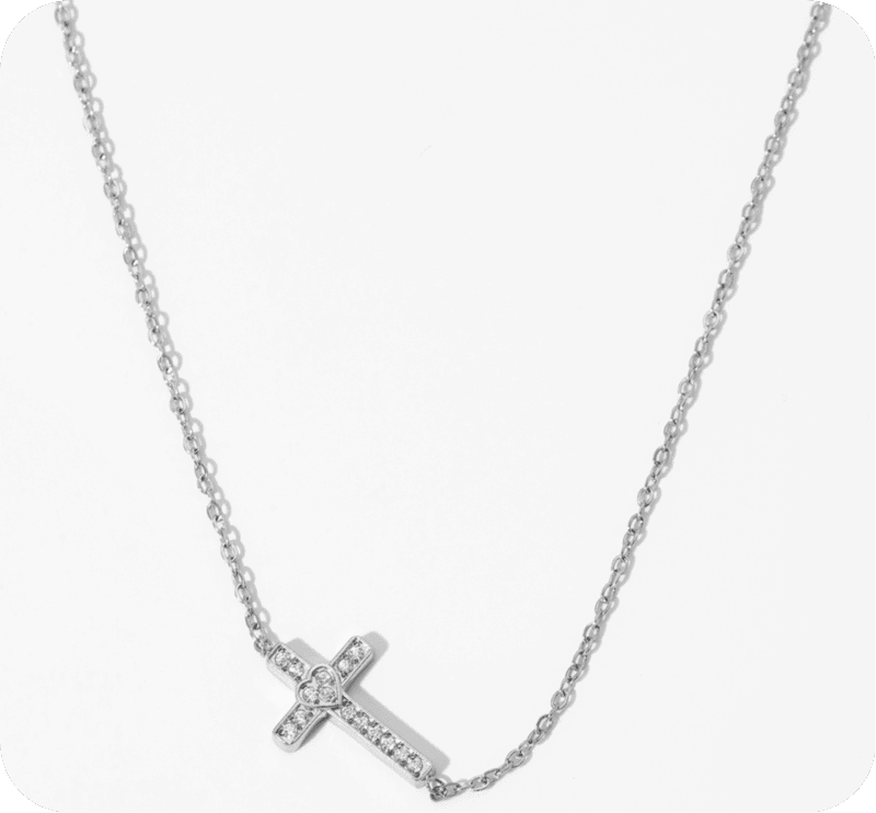 Diamonds Cross Silver