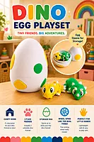 Dino Egg with Flexi T-Rex and Triceratops
