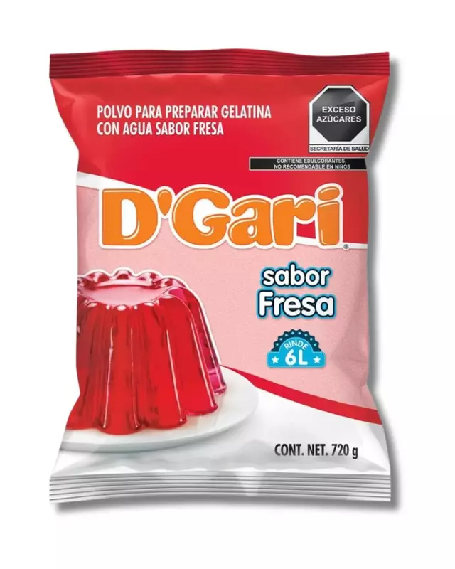 DGARI GELATINA DE AGUA SABOR FRESA 720 GR