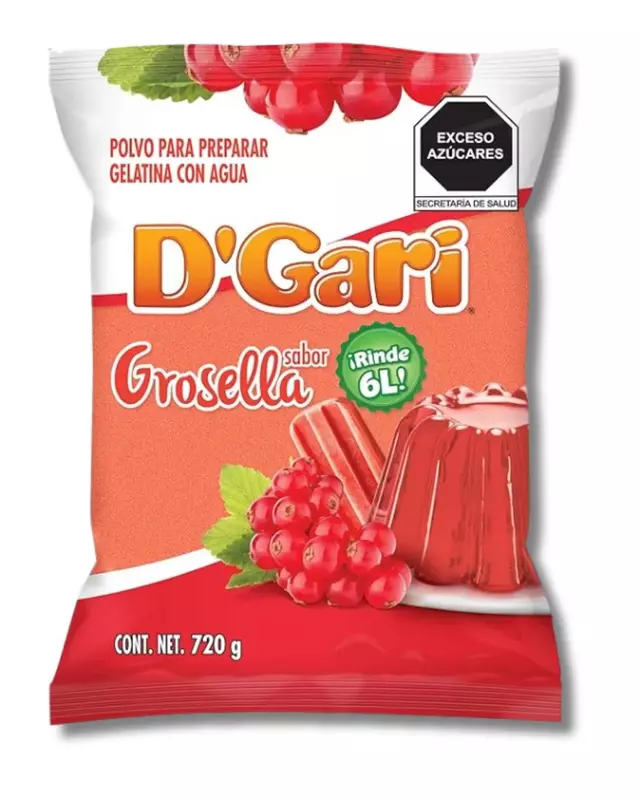 DGARI GELATINA DE AGUA SABOR GROSELLA 720 GR