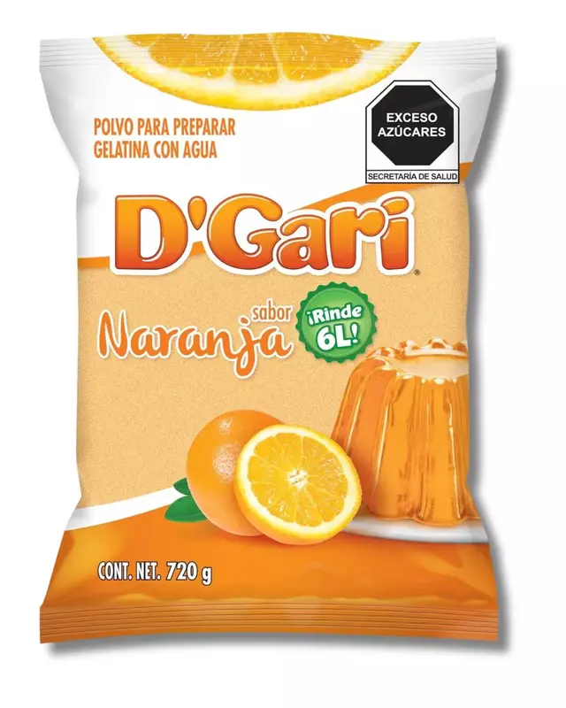 DGARI GELATINA DE AGUA SABOR NARANJA 720 GR