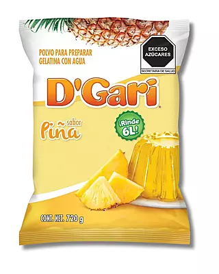 DGARI GELATINA DE AGUA SABOR PIÑA 720 GR