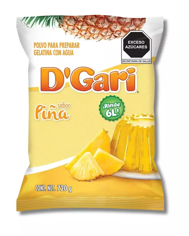 DGARI GELATINA DE AGUA SABOR PIÑA 720 GR