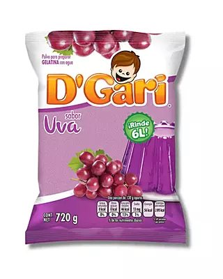 DGARI GELATINA DE AGUA SABOR UVA 720 GR