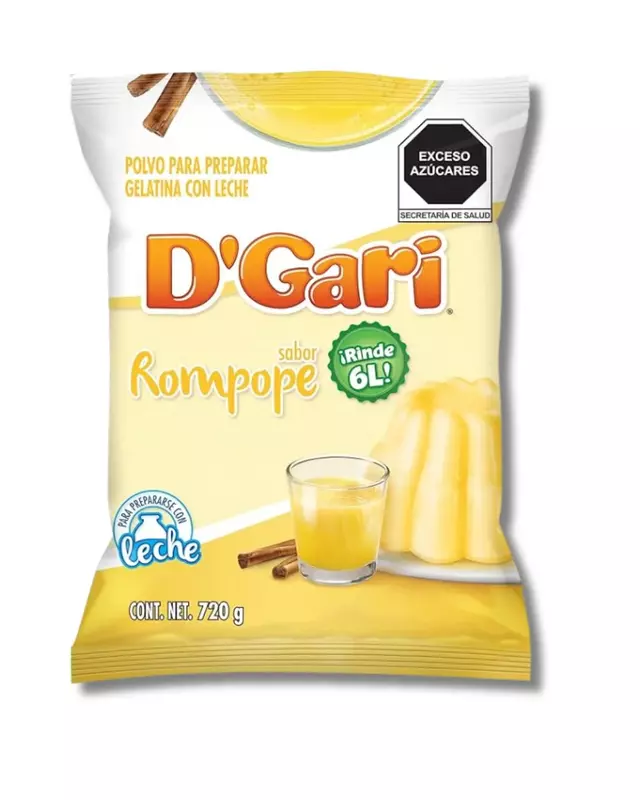 DGARI GELATINA DE LECHE SABOR ROMPOPE 720 GR