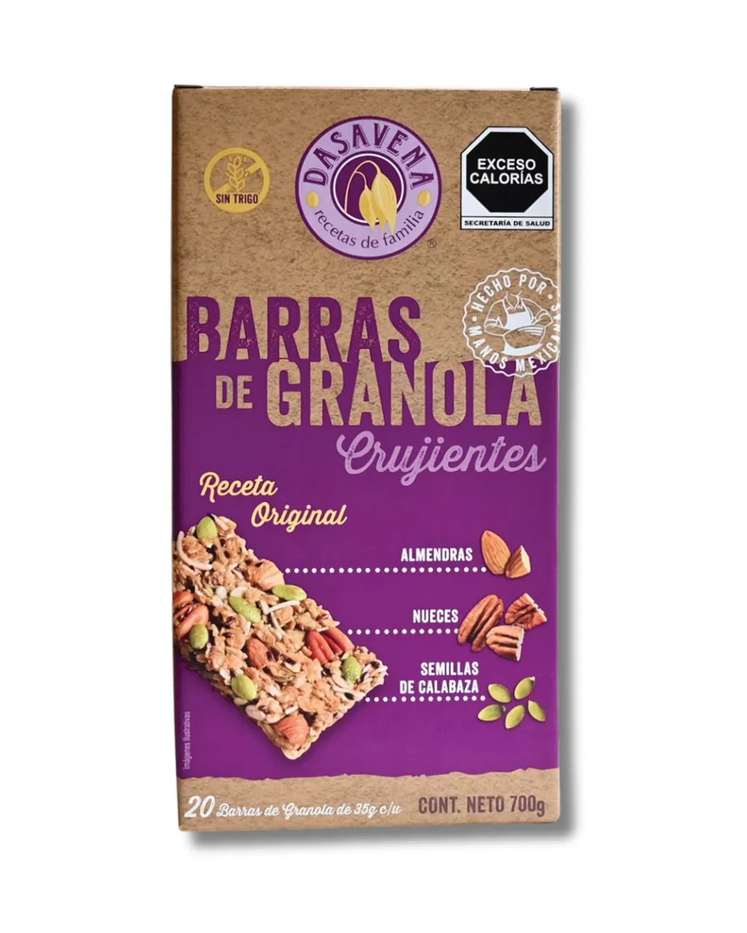 DASAVENA BARRA DE GRANOLA 20 PZAS DE 35 G C/U