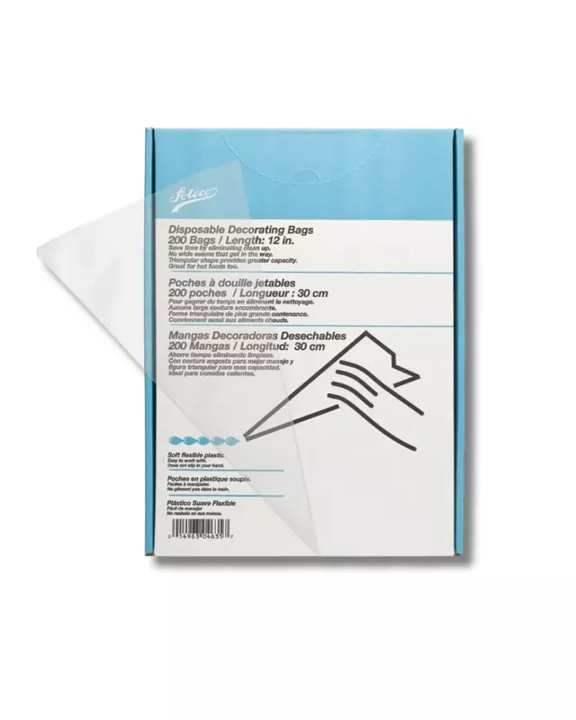 ATECO MANGA BOLSA DESECHABLE 18" (45CM) CAJA CON 200 PZAS