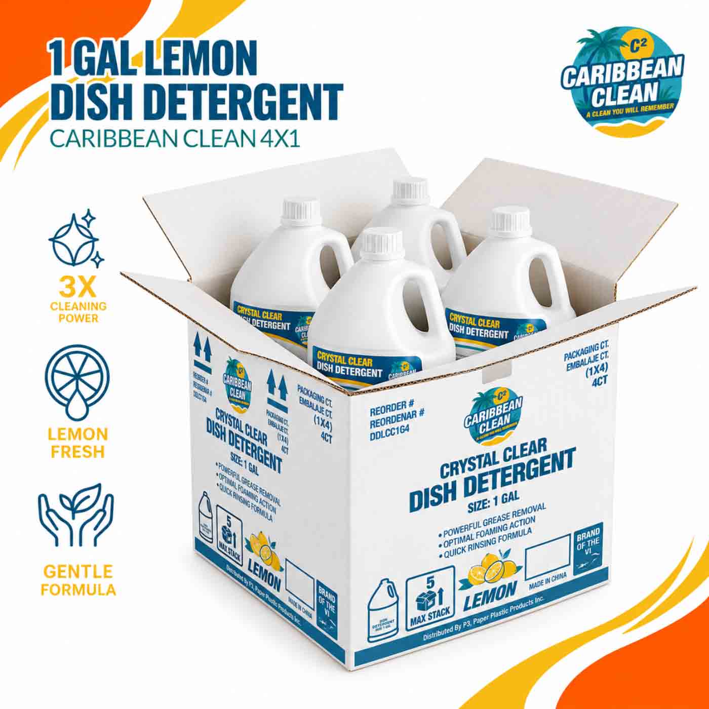 Dish Detergent Crystal Clean Caribbean Clean 1 Gal 4/1.
